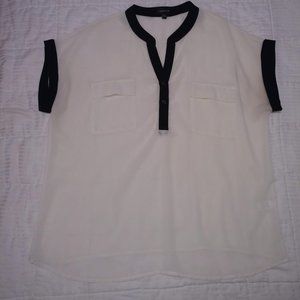 Black and White sheer blouse